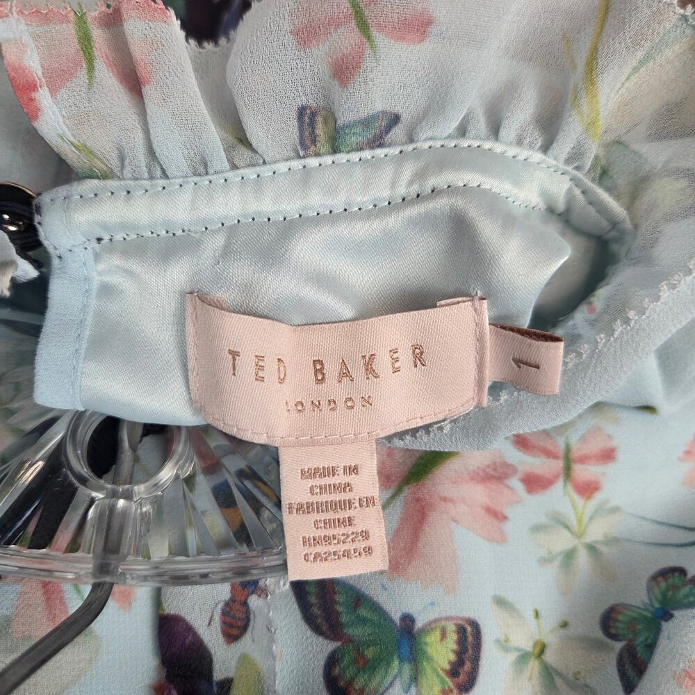 Ted Baker Meelia Floral Butterfly Dress 4 Chiffon Entangled Enchantment Ethereal - Picture 8 of 16
